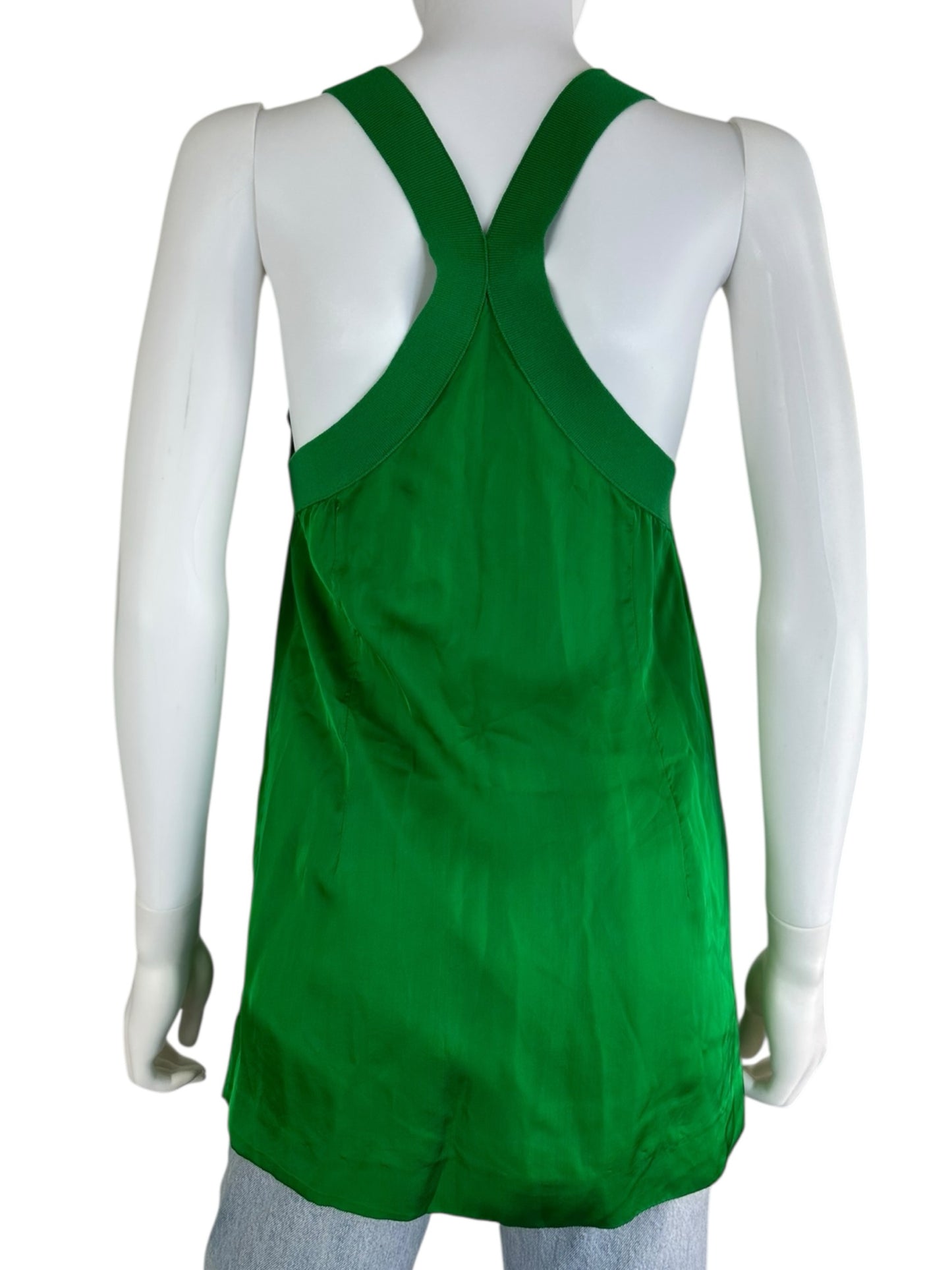 Theory Green Silk Tank Size 2