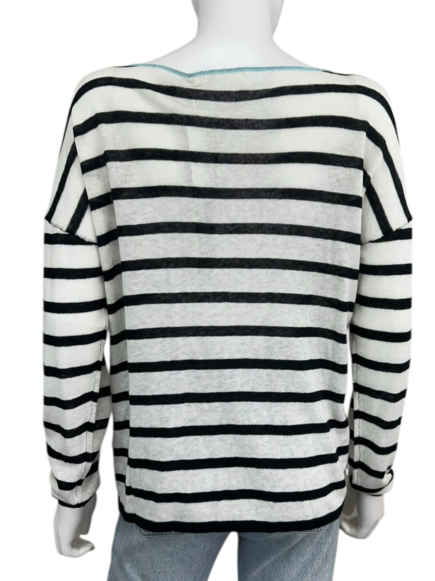 one grey day White And Black Striped Sweater Size XS