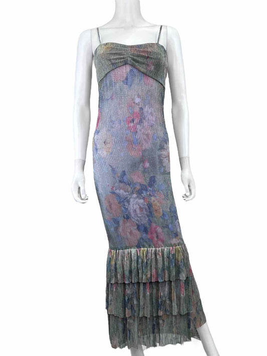 Mia Vesper Multi-colored Floral Shimmer Print Cocktail Dress Size S