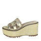 Sam Edelman Gold Laine Espadrille Platform Wedges Size 9