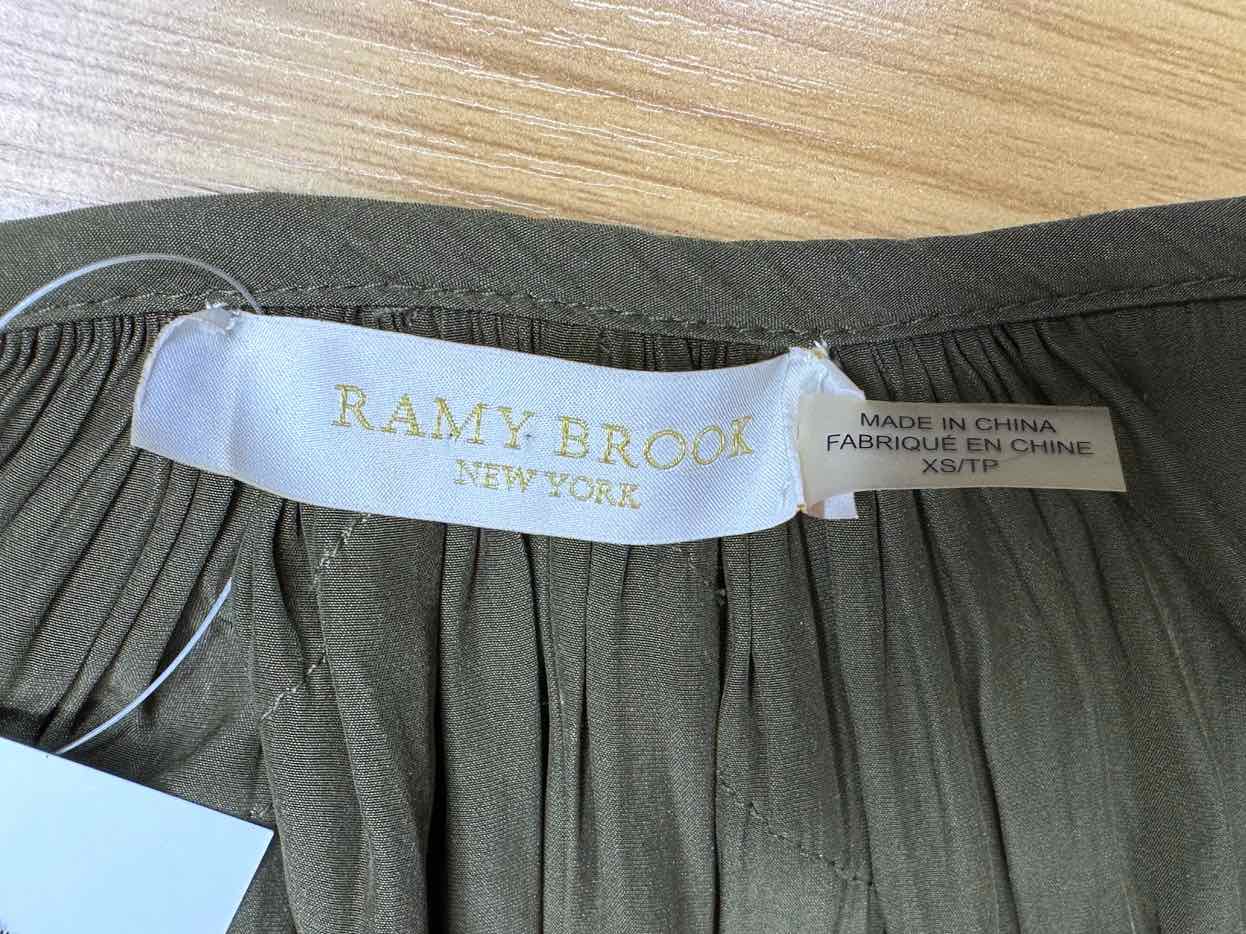 RAMY BROOK Olive Silk Blouse Size XS