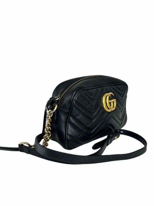 Gucci GG Marmont Black Leather Camera Bag