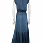 BANANA REPUBLIC Blue Satin Maxi Dress Size 0