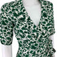 GANNI Green Floral Print Wrap Dress Size S