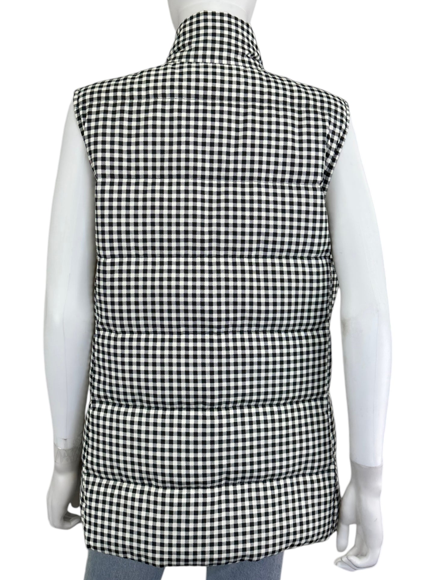 J. Jill Black and White Check Puffer Vest Size L