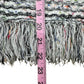 MILLY Tweed Fringe Trim Sweater Cardigan Jacket Size L