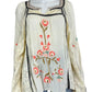 Free People Cream Embroidered Blouse Size M
