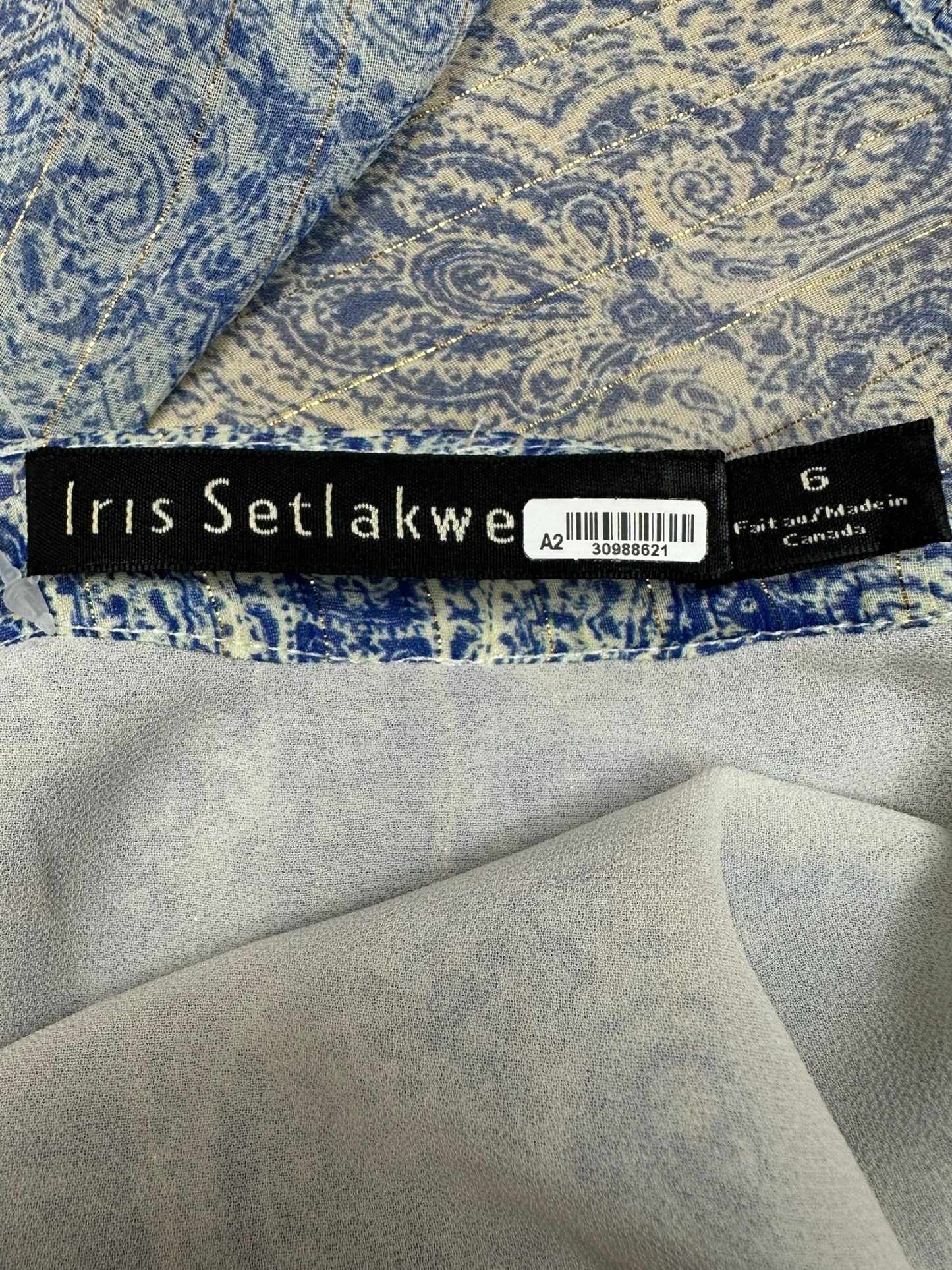 Iris Setlakwe Blue Paisley Maxi Dress Size 6