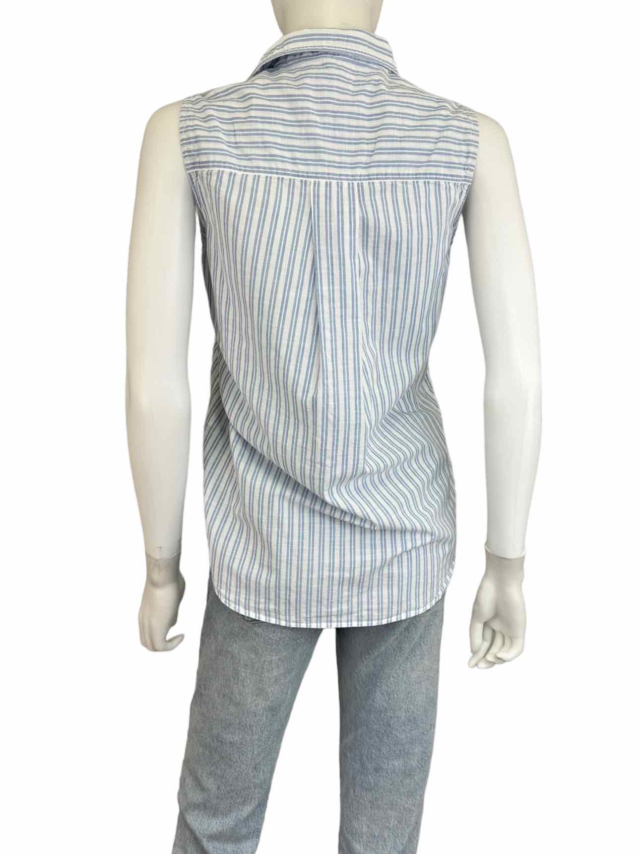 Frank & Eileen Blue Striped FIONA Button-Down Shirt Size XXS