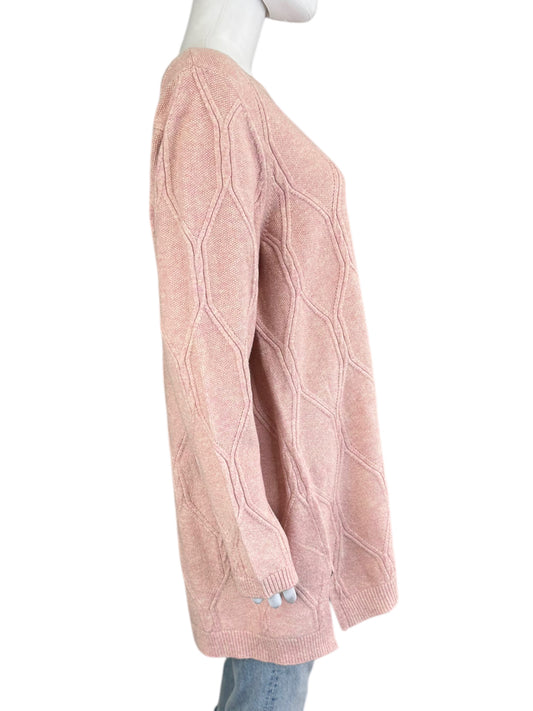 J. Jill NWT Pink Cable Knit Sweater Size XL