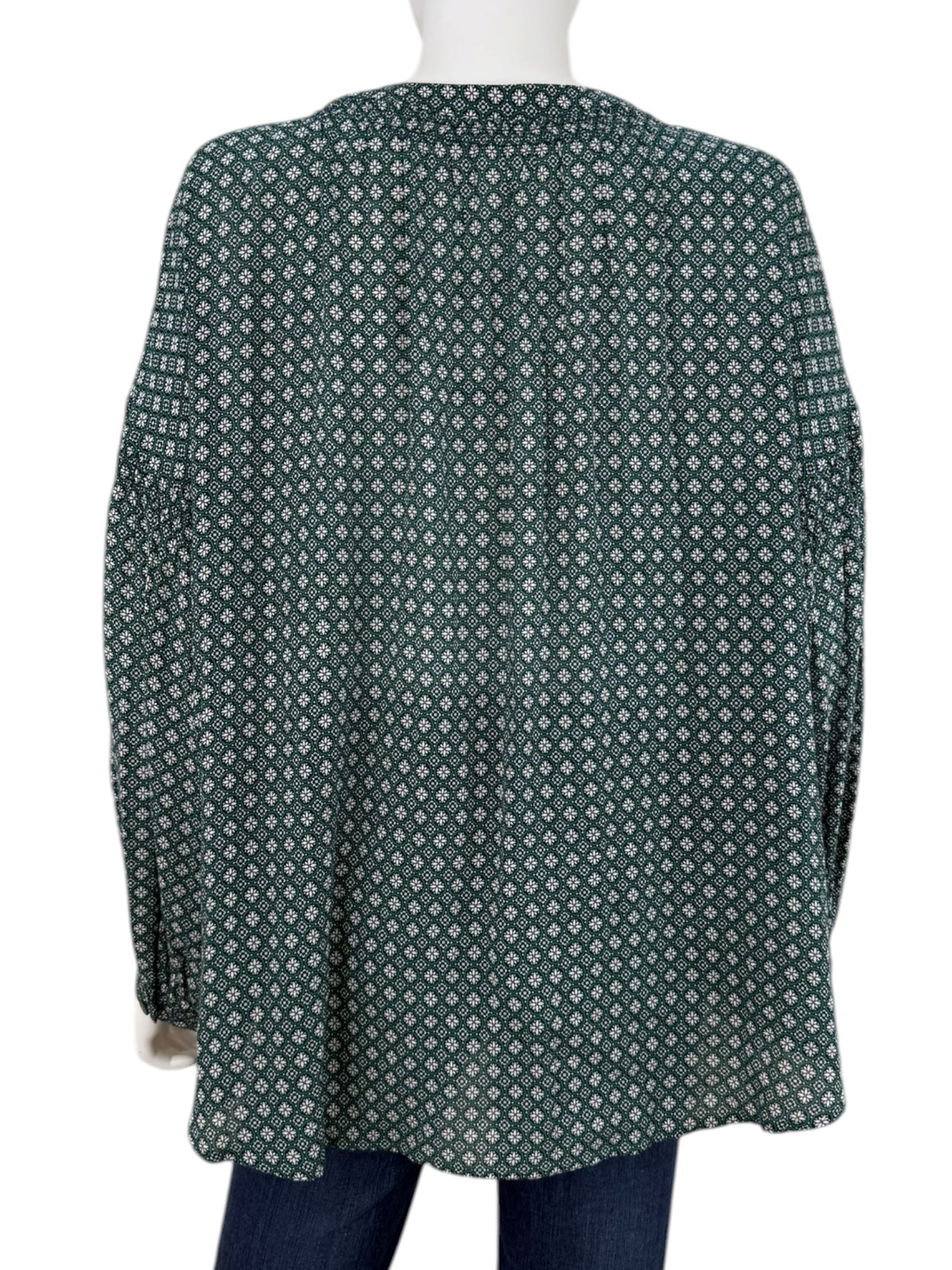 j.jill NWT Green Floral Print Blouse Size XL