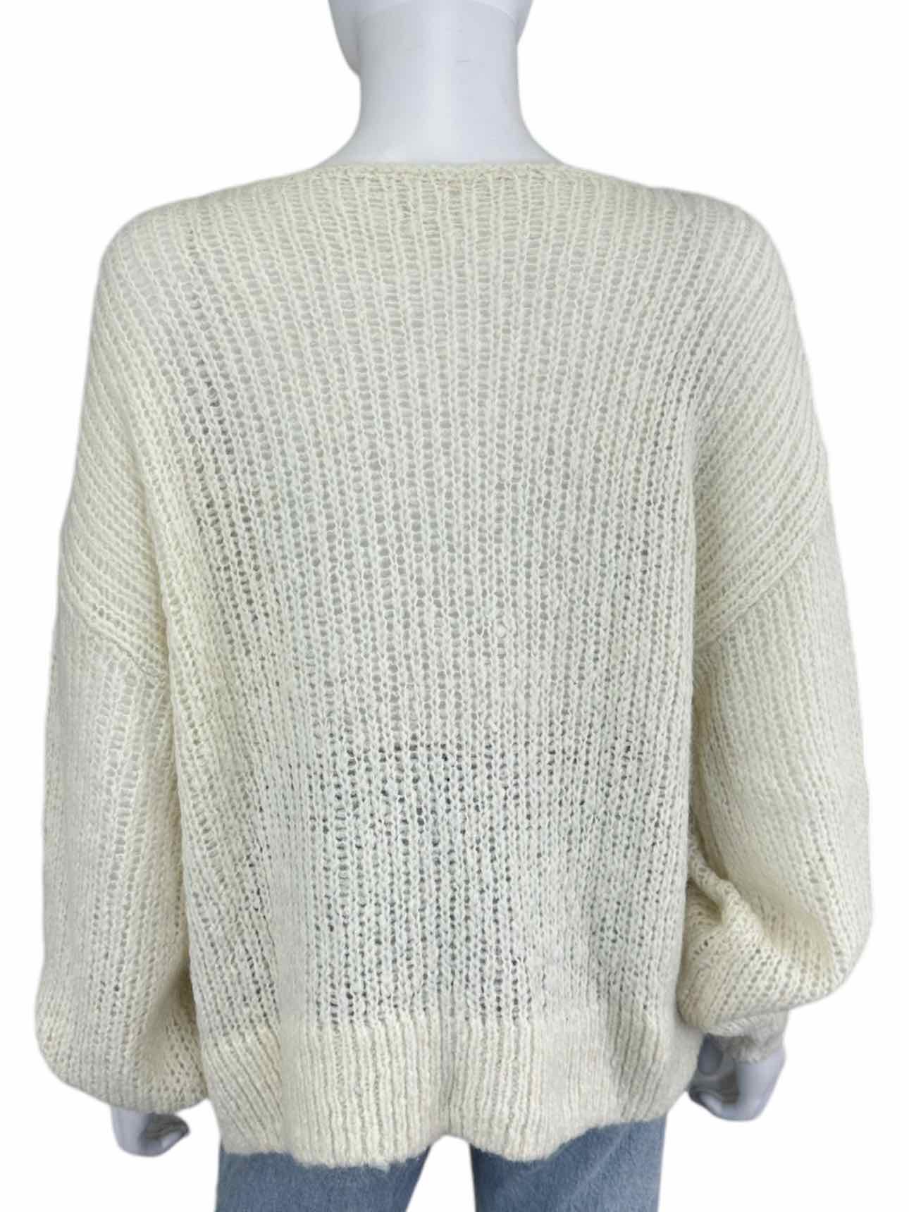 Reformation Alpaca/Wool Blend White Loose Knit Sweater Size XS