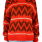 the great. Red Folk Wool Knit Sweater Size 1