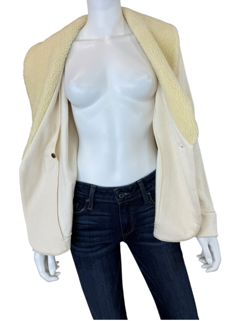 LRL Lauren Jeans Co. NWT Cream Sherpa Jacket Size PL