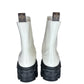 Louis Vuitton Cream Leather Chelsea Boots Size 37.5