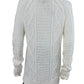 J. Crew White Organic Cotton Cable Knit Sweater Size M