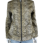 Idea L Quilted Leopard Print Zip-Up Jacket Size L