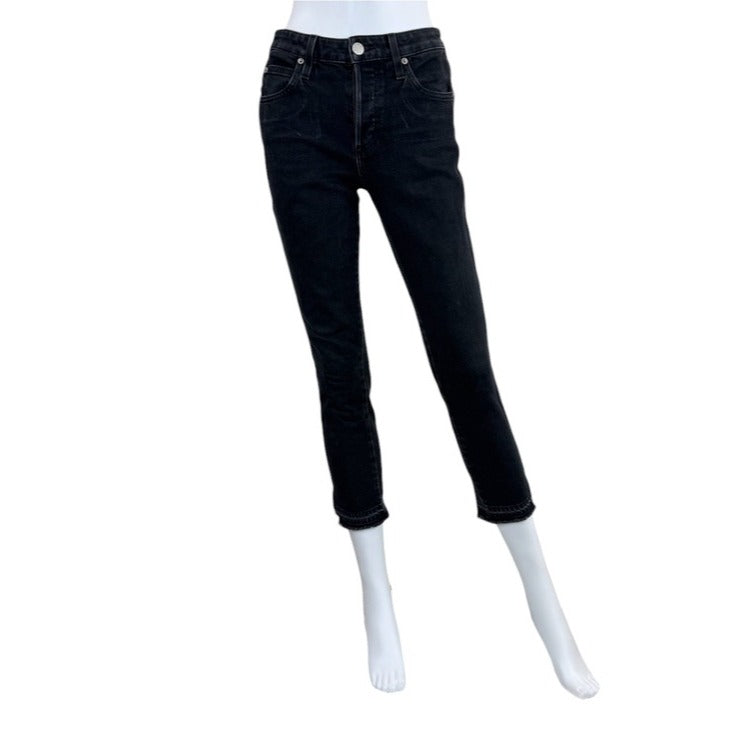AMO Black Jett Babe Cropped Jeans Size 26