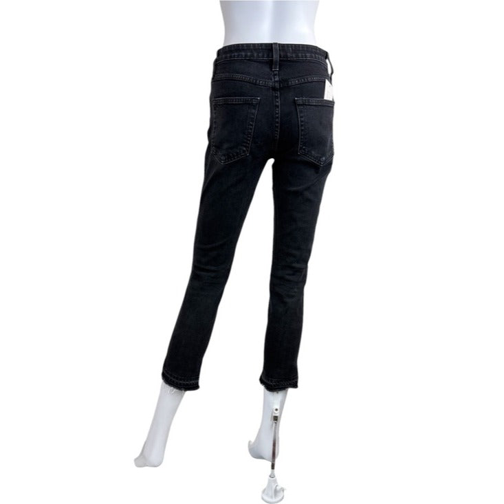 AMO Black Jett Babe Cropped Jeans Size 26