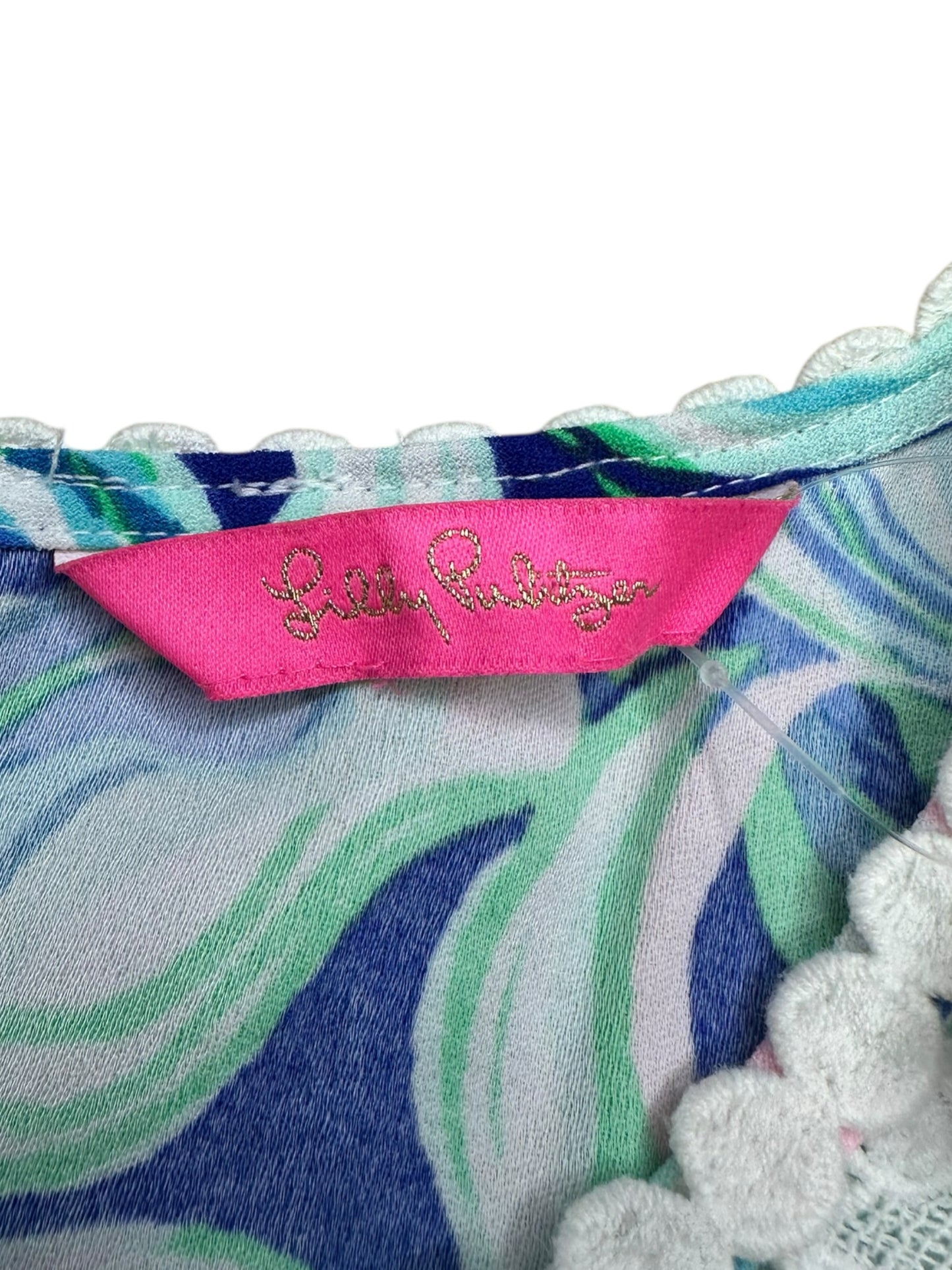 Lilly Pulitzer Blue and Green Mini Dress Size 14