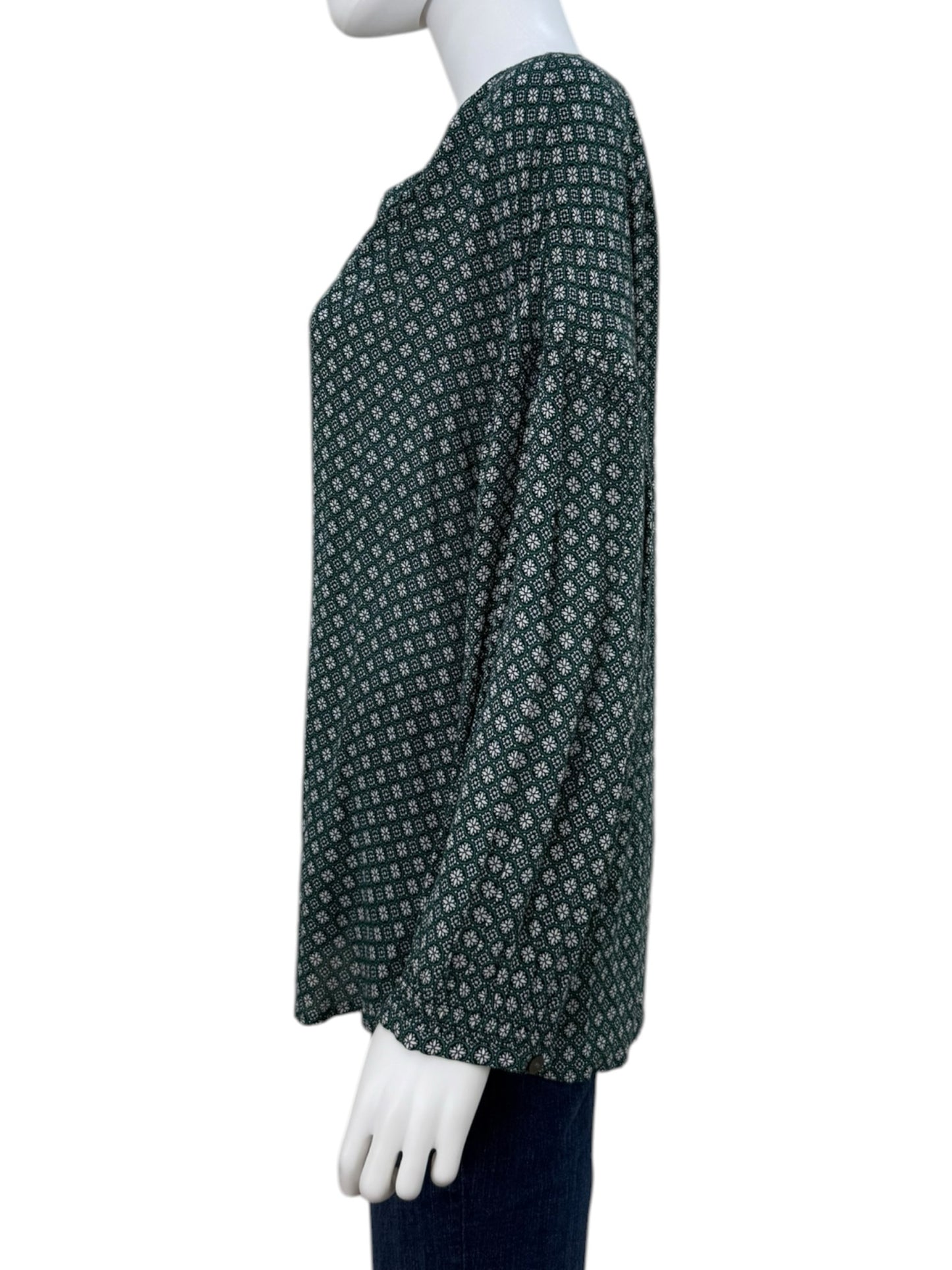j.jill NWT Green Floral Print Blouse Size XL