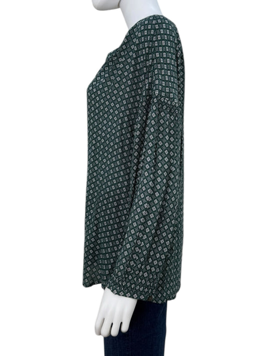 j.jill NWT Green Floral Print Blouse Size XL
