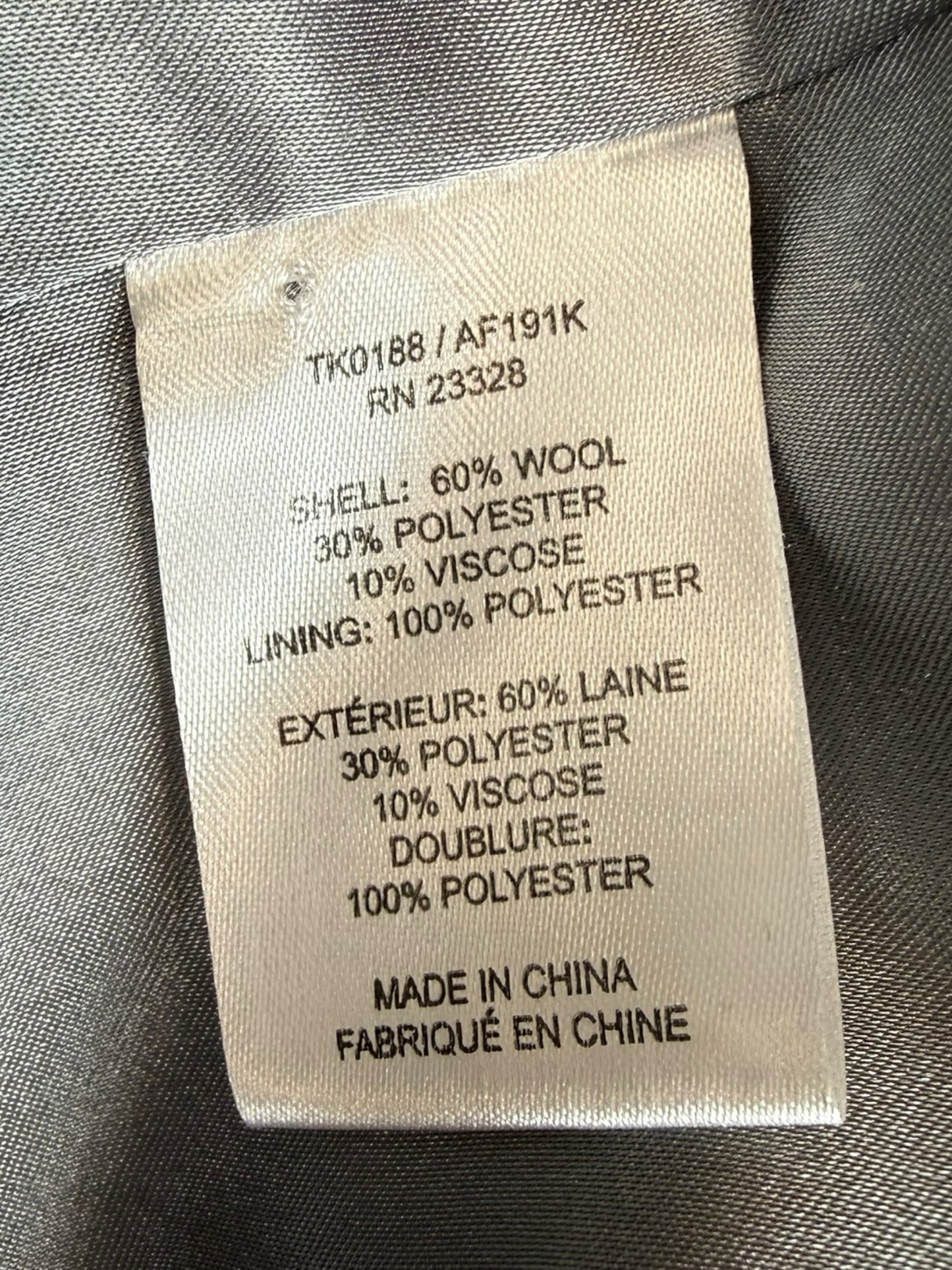 Trina TRINA TURK Gray Wool Coat Size 14