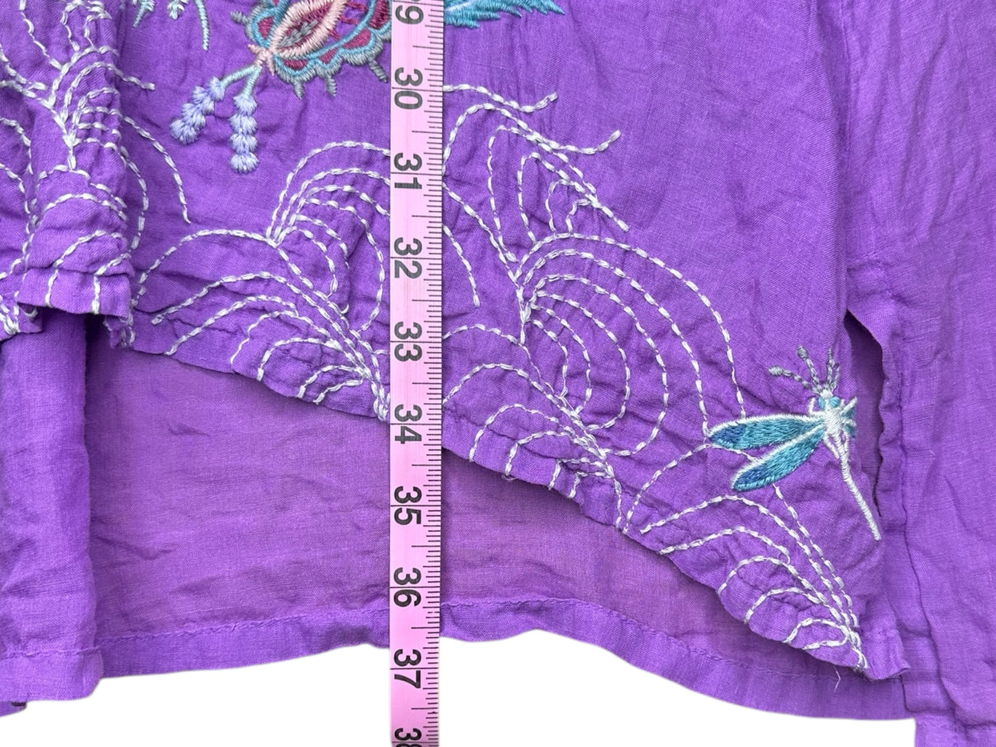 Johnny Was Purple Embroidered Dress Size M