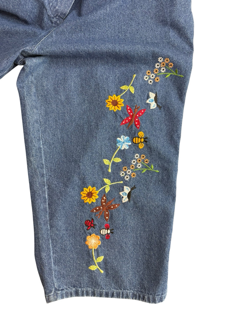 AGAPO NWT Vintage Floral Embroidered Overalls Size M