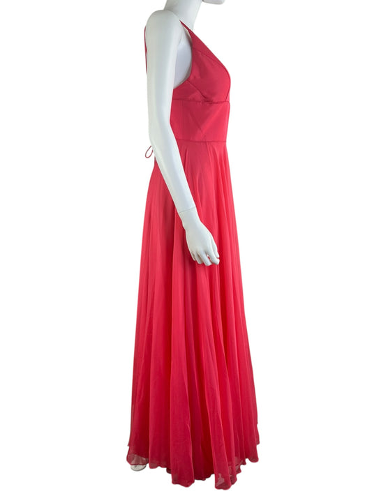 Sherri Hill Coral Formal Maxi Dress Size 8