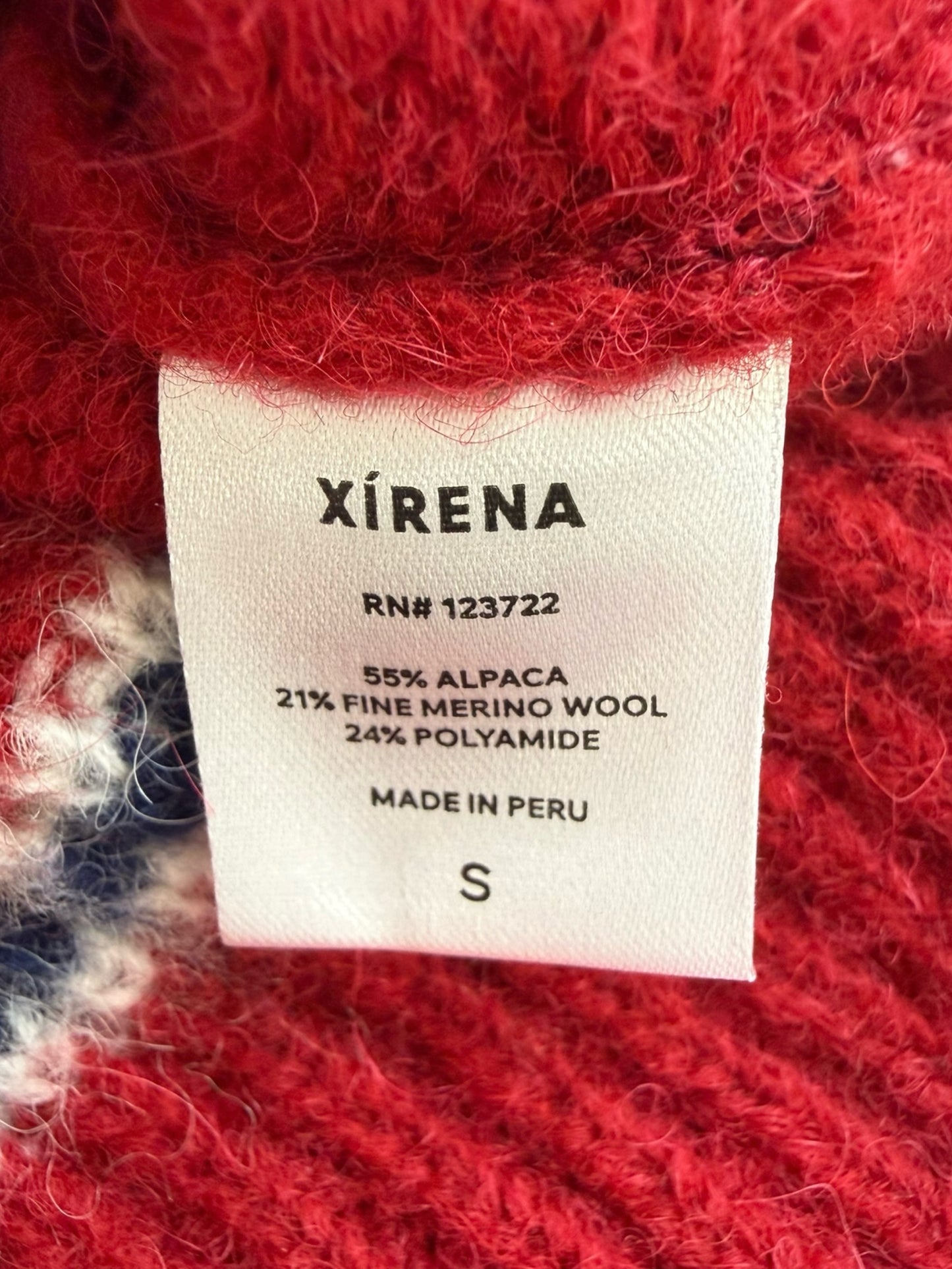 Xirena Red Alpaca Merino Wool Carey Boyfriend Cardigan Size S