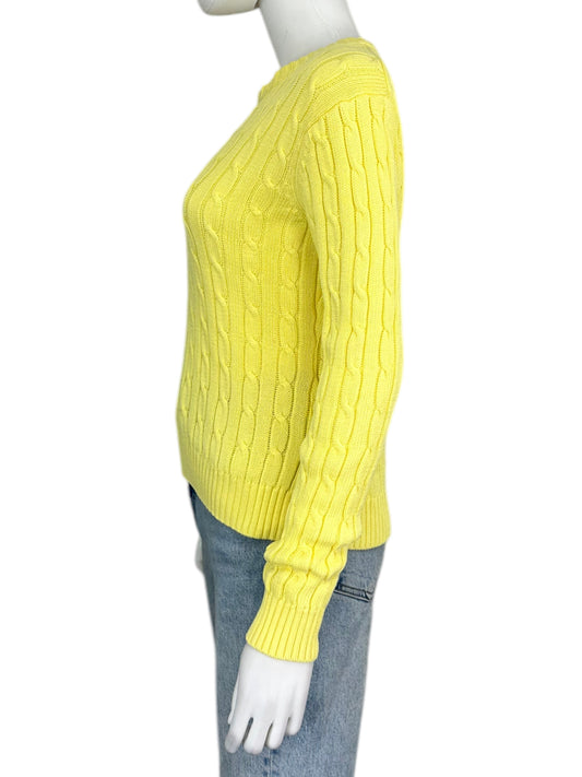 Brooks Brothers Yellow Cable Knit Sweater Size S