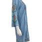 Johnny Was Blue 100% Cotton Embroidered Dress Size S