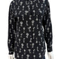 EQUIPMENT Black 100% Silk Key Print Button-Down Shirt Size XS