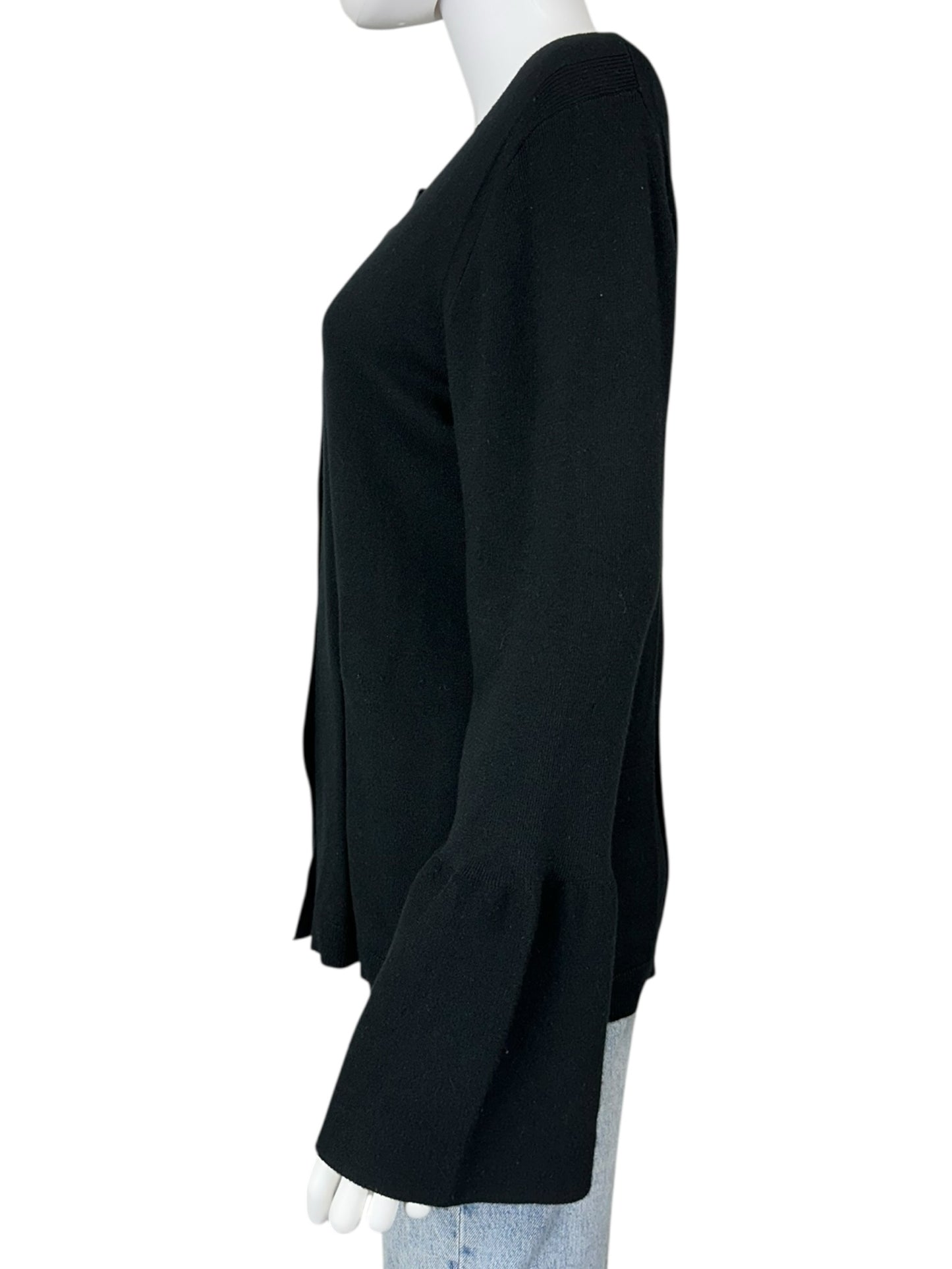 Emerson Rose Black Silk Sweater Cardigan Size L