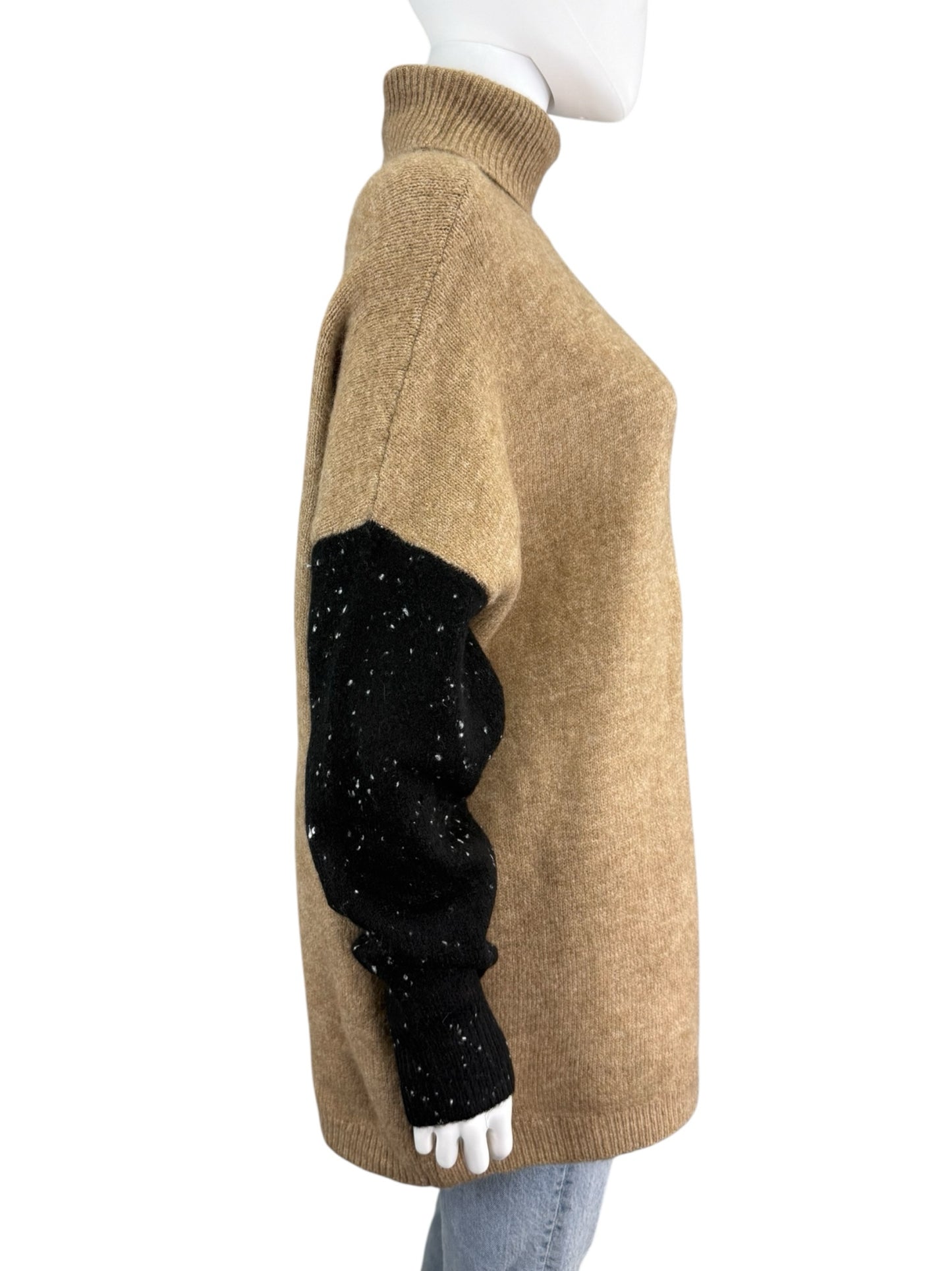 JOHN + JENN NWT Brown Colorblock Turtleneck Sweater Size M