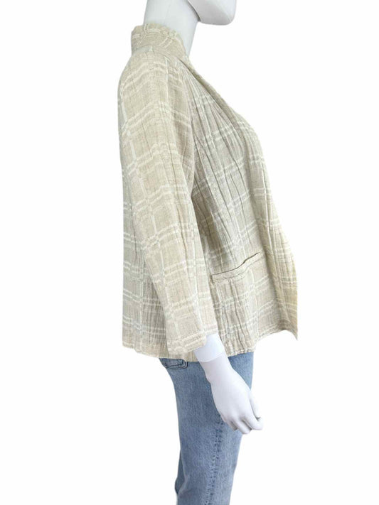 EILEEN FISHER NWT Tan Plaid Organic Jacket Size LP