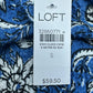 NWT LOFT Blue And White Floral Blouse Size S