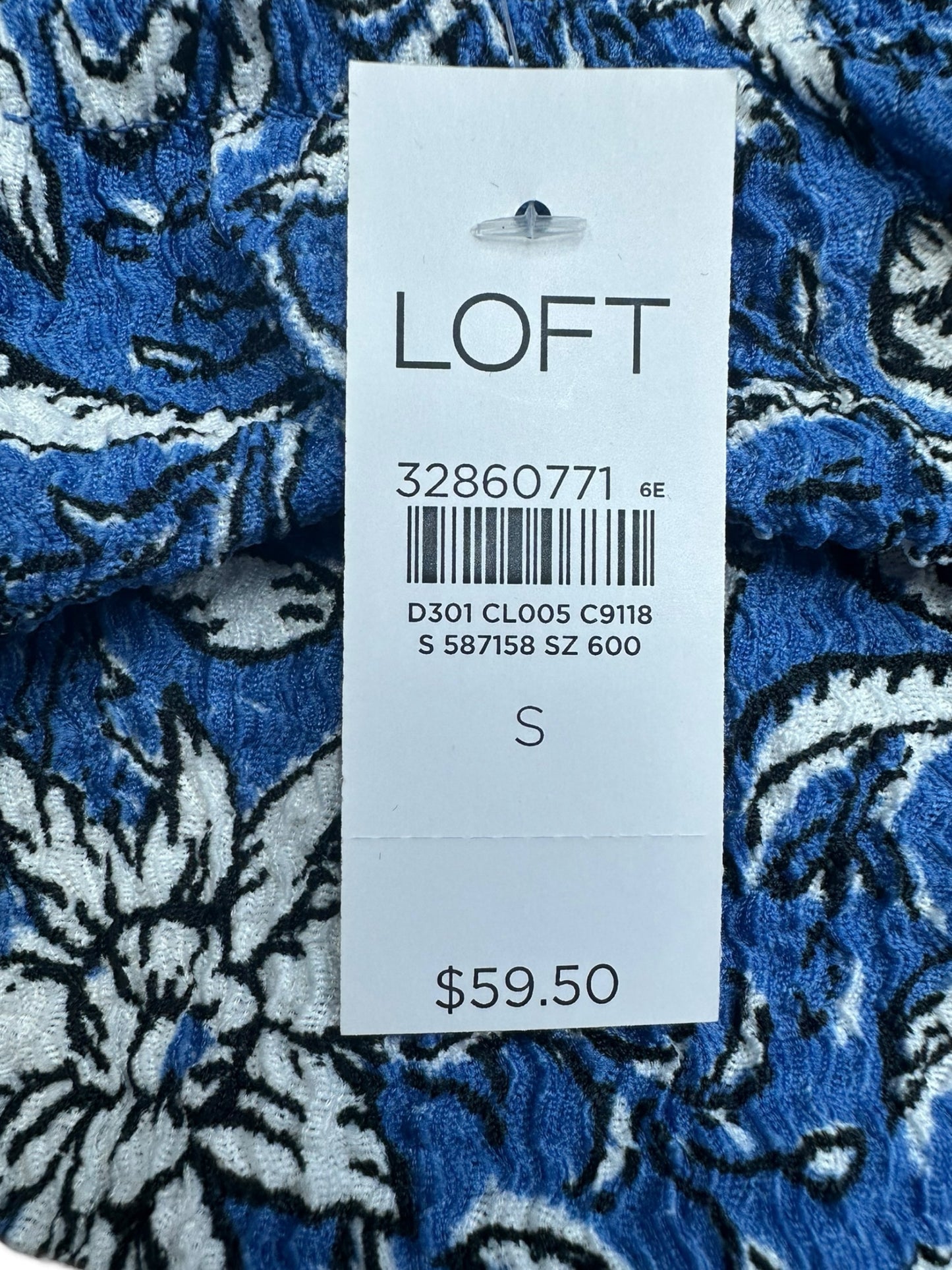 NWT LOFT Blue And White Floral Blouse Size S