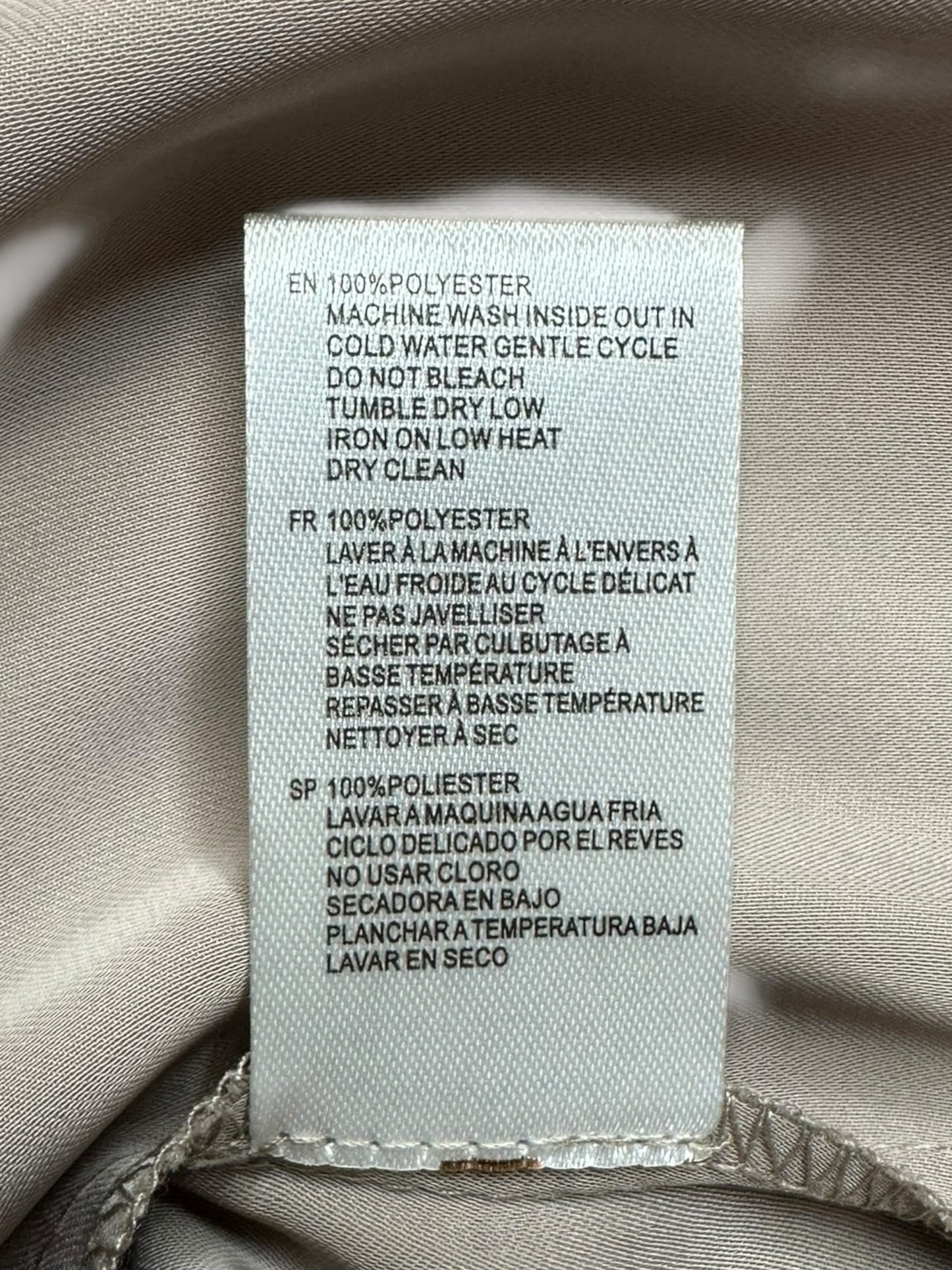 RD STYLE NWT Taupe Satin Button-Down Shirt Size S