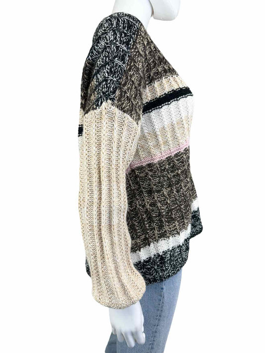 Soyaconcept NWT Beige and Black Chunky Knit Cardigan Size S