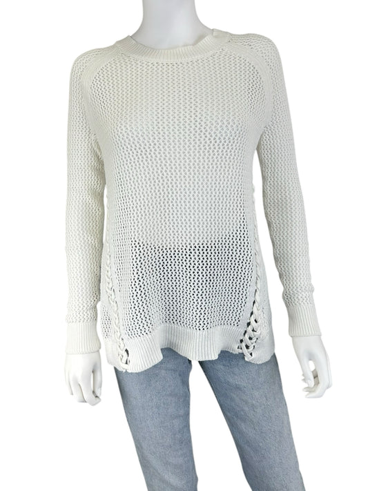 WHITE + WARREN White Cotton Sweater Size S