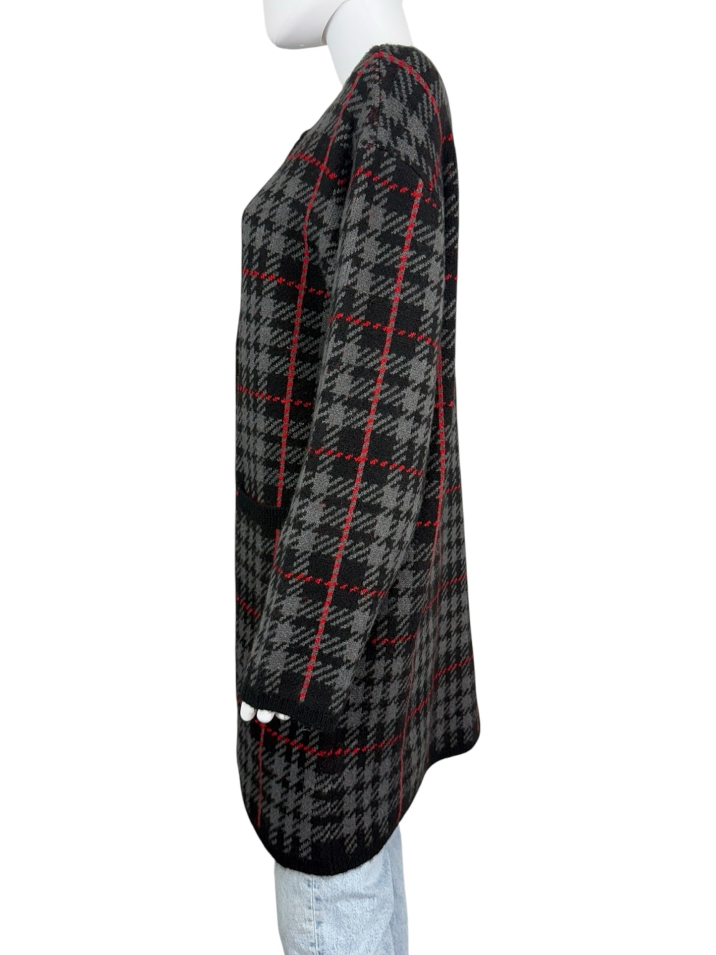 SANCTUARY NWT Black Plaid Knit Jacket Size S