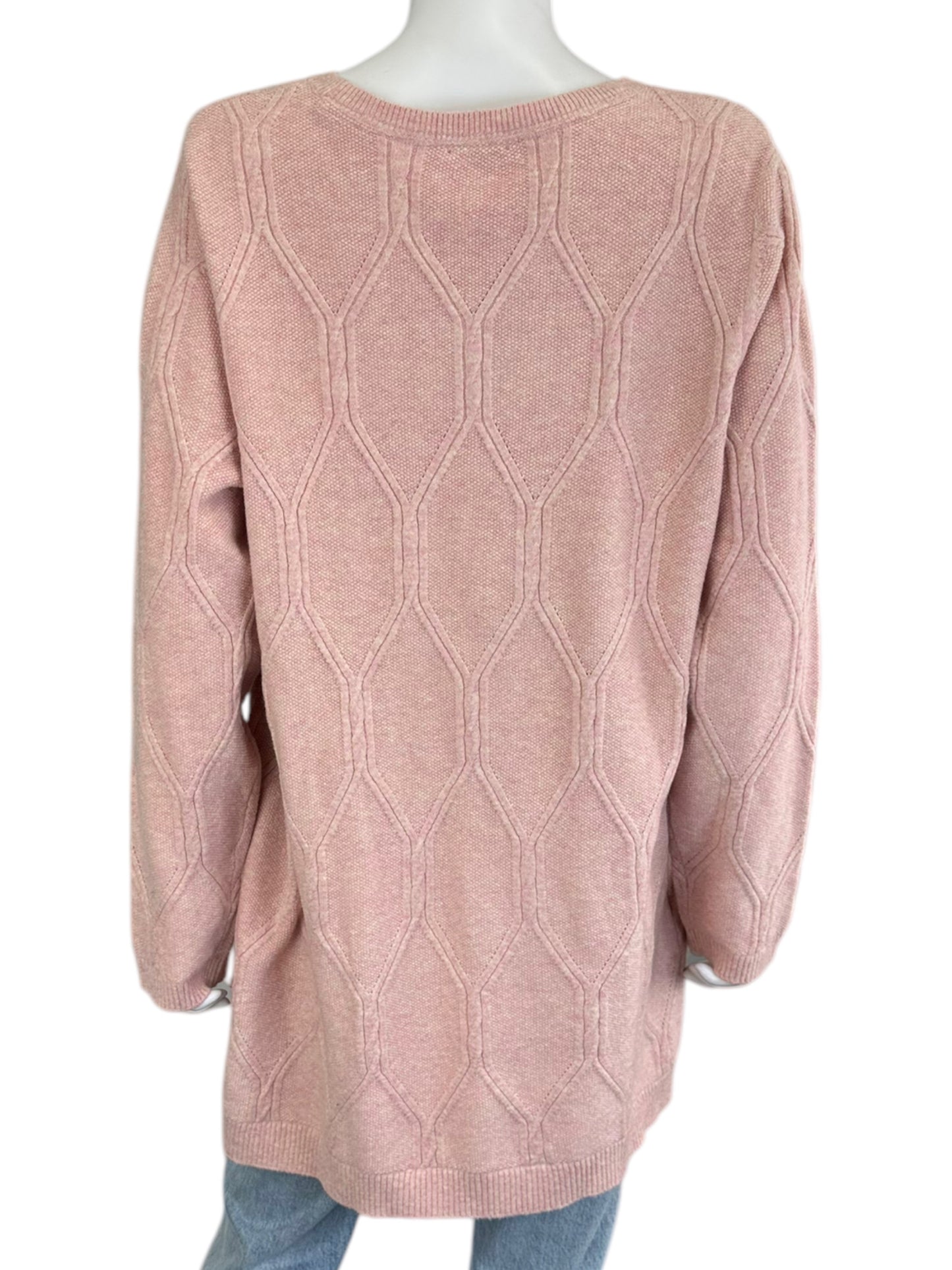 J. Jill NWT Pink Cable Knit Sweater Size XL