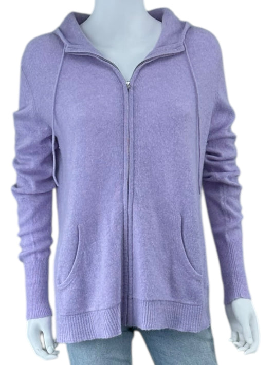 BRODIE Lavender 100% Cashmere Sweater Jacket Size L