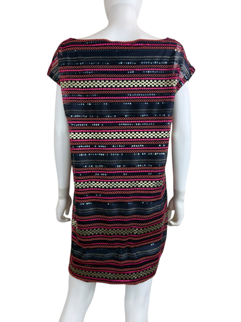 TRINA TURK Multicolor Embroidered & Sequin Mini Dress Size 14