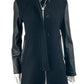 MILLY Black Wool & Leather Coat Size 6