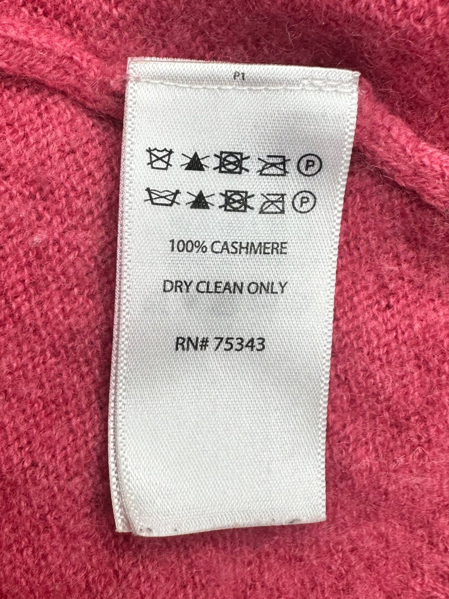 TAHARI 100% Cashmere Pink Sweater Size M