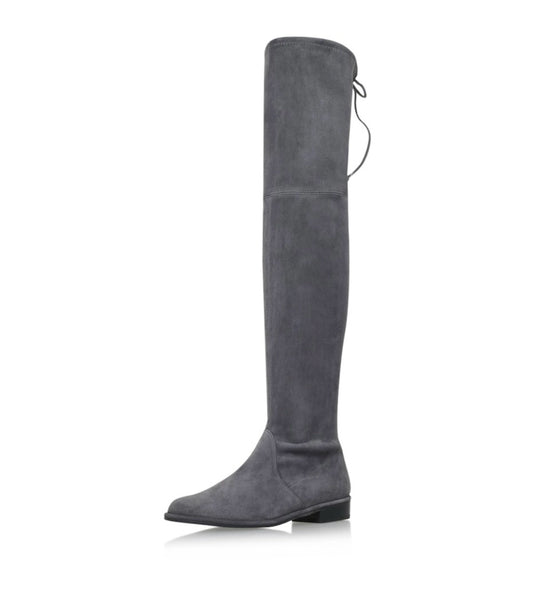 STUART WEITZMAN Gray Suede Lowland Over-The-Knee Boots Size 7.5