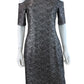 MICHAEL Michael Kors Black Foil Cold Shoulder Dress Size S